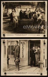 4c857 MAN WHO SHOT LIBERTY VALANCE 3 8x10 stills '62 cowboy western images of James Stewart in all!