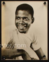 4c881 SIDNEY POITIER 3 8x10 stills '50s smiling close portraits and serious holding rifle!