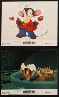 4c015 AMERICAN TAIL: FIEVEL GOES WEST 8 color English FOH LCs '91 Spielberg cartoon mouse western!