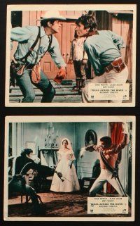4c160 TEXAS ACROSS THE RIVER 6 color English FOH LCs '66 Dean Martin, Delon & Indian Joey Bishop!