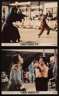 4c215 LADY KUNG FU 4 8x10 mini LCs '73 unbreakable China doll gives you the licking of your life!
