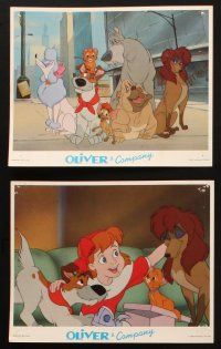 4c078 OLIVER & COMPANY 8 8x10 mini LCs '88 great art of Walt Disney cats & dogs in New York City!