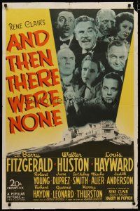 4d040 AND THEN THERE WERE NONE 1sh '45 Walter Huston, Agatha Christie, Rene Clair, cast portraits!
