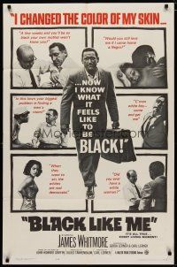 4d105 BLACK LIKE ME 1sh '64 Carl Lerner, James Whitmore, know what it feels like to be black!