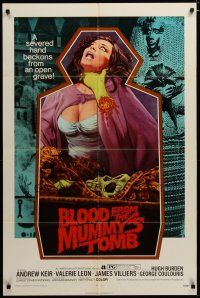 4d127 BLOOD FROM THE MUMMY'S TOMB 1sh '72 AIP, art of sexy women & severed hand!