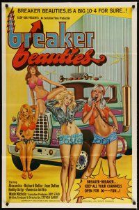 4d150 BREAKER BEAUTIES 1sh '77 sexy trucker girls in bikinis with CB radios, a big 10-4 for sure!