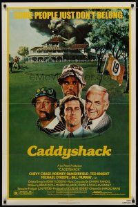 4d163 CADDYSHACK 1sh '80 Chevy Chase, Bill Murray, Rodney Dangerfield, golf comedy classic!