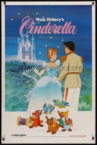 4d197 CINDERELLA 1sh R81 Walt Disney classic romantic musical fantasy cartoon!