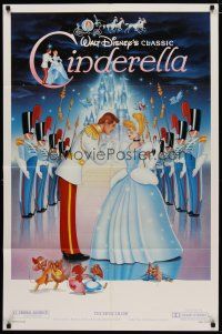 4d198 CINDERELLA 1sh R87 Walt Disney classic romantic musical fantasy cartoon!