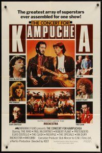 4d213 CONCERT FOR KAMPUCHEA 1sh '81 Paul McCartney, Elvis Costello, The Who, Robert Plant!