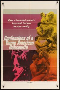 4d214 CONFESSIONS OF A YOUNG AMERICAN HOUSEWIFE 1sh '78 sexy images of couple making love!