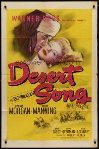 4d270 DESERT SONG 1sh '44 Oscar Hammerstein II musical, Dennis Morgan, sexy Irene Manning!