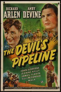 4d273 DEVIL'S PIPELINE 1sh '40 Richard Arlen & Andy Devine are detectives!