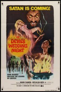4d275 DEVIL'S WEDDING NIGHT 1sh '73 art of naked countess who bathed in 600 virgins' blood!
