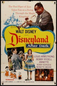 4d288 DISNEYLAND AFTER DARK 1sh '63 great image of Louis Armstrong playing the trumpet!