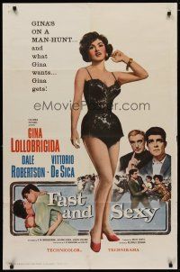 4d343 FAST & SEXY 1sh '61 de Sica, who could ask for more than half-dressed sexy Gina Lollobrigida