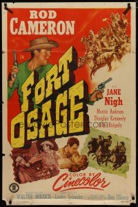 4d362 FORT OSAGE 1sh '52 Rod Cameron, Jane Nigh, Morris Ankrum, western action!