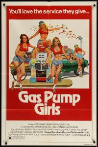 4d382 GAS PUMP GIRLS 1sh '78 you'll love the service these sexy barely dressed attendants give!