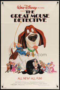 4d404 GREAT MOUSE DETECTIVE 1sh '86 Walt Disney's crime-fighting Sherlock Holmes rodent cartoon!
