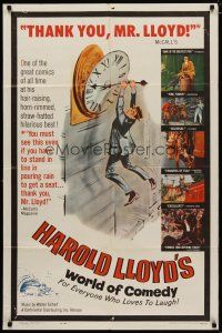 4d427 HAROLD LLOYD'S WORLD OF COMEDY 1sh '62 classic images of comedian Harold Lloyd!