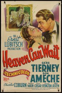 4d435 HEAVEN CAN WAIT 1sh '43 Gene Tierney, Don Ameche, directed by Ernst Lubitsch!