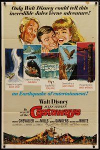 4d482 IN SEARCH OF THE CASTAWAYS 1sh '62 Jules Verne, Hayley Mills in an avalanche of adventure!