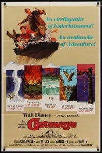 4d483 IN SEARCH OF THE CASTAWAYS 1sh R70 Jules Verne, Hayley Mills in an avalanche of adventure!