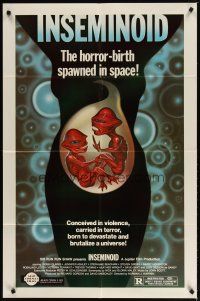 4d487 INSEMINOID 1sh '82 really wild sci-fi horror-birth space spawn image!