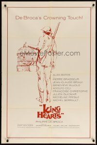 4d534 KING OF HEARTS 1sh '67 Philippe De Broca's Le Roi de coeur, Bates, Genevieve Bujold
