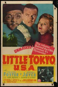 4d573 LITTLE TOKYO USA 1sh '42 Preston Foster, Brenda Joyce, Asian spy Harold Huber!