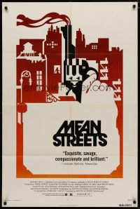 4d612 MEAN STREETS 1sh '73 Robert De Niro, Martin Scorsese, cool artwork of hand holding gun!