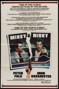 4d619 MIKEY & NICKY 1sh '76 Peter Falk, John Cassavetes, trust no one, not even your best friend!