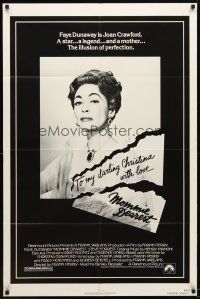 4d624 MOMMIE DEAREST 1sh '81 great portrait of Faye Dunaway as Joan Crawford!