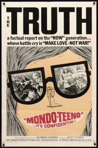 4d626 MONDO TEENO 1sh '67 truth about the NOW generation, make love-not war!