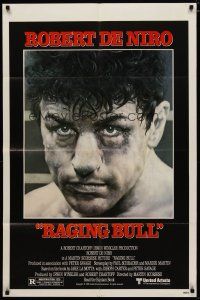 4d720 RAGING BULL 1sh '80 classic close up boxing image of Robert De Niro, Martin Scorsese!