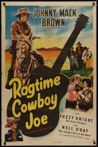 4d721 RAGTIME COWBOY JOE 1sh R47 Johnny Mack Brown, Fuzzy Knight & The Texas Rangers!