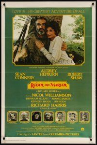 4d742 ROBIN & MARIAN advance 1sh '76 art of Sean Connery & Audrey Hepburn by Drew Struzan!