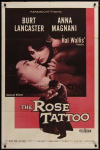 4d748 ROSE TATTOO 1sh '55 Burt Lancaster, Anna Magnani, written by Tennessee Williams!