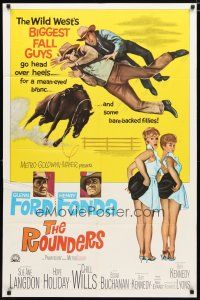 4d751 ROUNDERS 1sh '65 Glenn Ford, Henry Fonda, sexy Sue Ane Langdon & Hope Holiday!