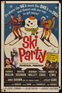 4d778 SKI PARTY 1sh '65 Frankie Avalon, Dwayne Hickman, where the he's meet the she's on skis!