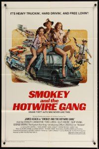 4d789 SMOKEY & THE HOTWIRE GANG 1sh '79 art of James Keach w/sexy girls, GTA was never like this!