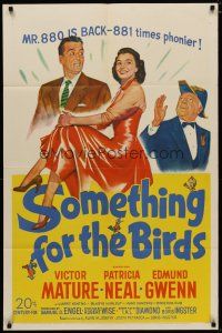 4d797 SOMETHING FOR THE BIRDS 1sh '52 Victor Mature, Patricia Neal, Robert Wise directed!