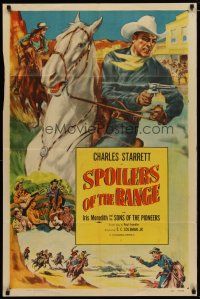 4d808 CHARLES STARRETT stock 1sh '52 art of Charles Starrett by Glenn Cravath, Spoilers of the Range