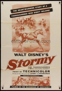4d824 STORMY 1sh '54 cool artwork of Walt Disney thoroughbred horse!