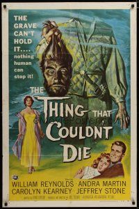 4d880 THING THAT COULDN'T DIE 1sh '58 great artwork of monster holding its own severed head!