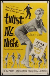 4d919 TWIST ALL NIGHT 1sh '62 Louis Prima, great images of sexy dancing June Wilkinson!