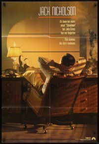 4d922 TWO JAKES teaser 1sh '90 different image of Jack Nicholson at desk!