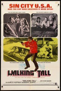 4d938 WALKING TALL int'l 1sh '73 cool images of Joe Don Baker as Buford Pusser, classic!