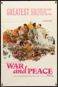 4d943 WAR & PEACE 1sh '68 directed by Sergei Bondarchuck, Leo Tolstoy novel!