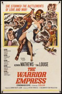 4d948 WARRIOR EMPRESS 1sh '60 Tina Louise stormed the battlements of love & war, Kerwin Mathews!